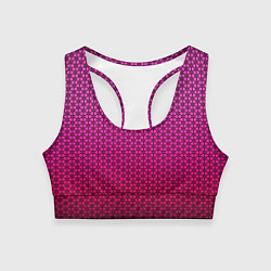 Женский спортивный топ Градиент розовый с рисунком