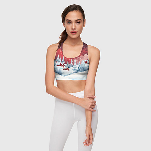 Женский спортивный топ Искрящийся новогодний воздух / 3D-принт – фото 3
