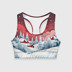 Топик спортивный женский Искрящийся новогодний воздух, цвет: 3D-принт