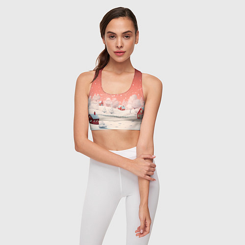 Женский спортивный топ Волшебство новогодней ночи / 3D-принт – фото 3