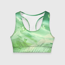 Топик спортивный женский Зеленая вода с пузырями, цвет: 3D-принт