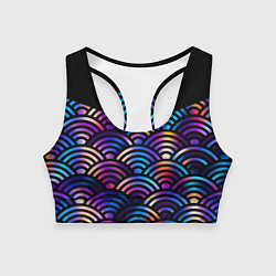 Топик спортивный женский Чёрный берег и рябь на волнах, цвет: 3D-принт