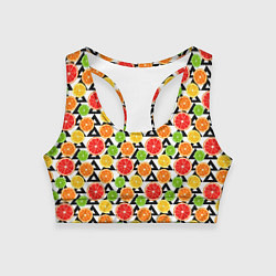 Топик спортивный женский Citrus pattern, цвет: 3D-принт