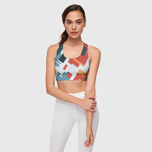 Женский спортивный топ Геометрический узор - нейросеть / 3D-принт – фото 3