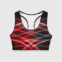 Топик спортивный женский Красный лазер линии, цвет: 3D-принт