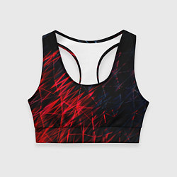 Топик спортивный женский Красно чёрные узоры, цвет: 3D-принт