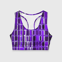 Топик спортивный женский Фиолетовые прямоугольники, цвет: 3D-принт