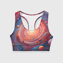 Топик спортивный женский Галактика в спирали, цвет: 3D-принт