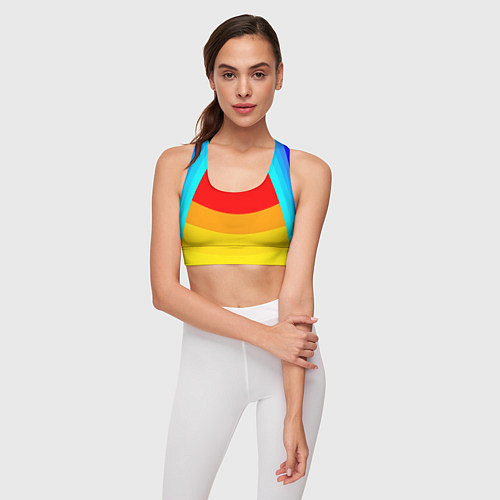 Женский спортивный топ Цветные фигуры / 3D-принт – фото 3