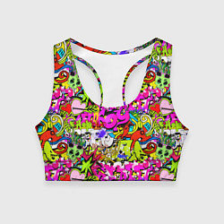 Топик спортивный женский Цветное граффити, цвет: 3D-принт