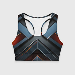 Топик спортивный женский Темная объемная геометрия, цвет: 3D-принт
