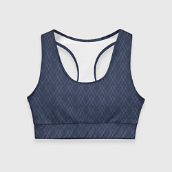 Топик спортивный женский Серо-синий геометричные линии, цвет: 3D-принт