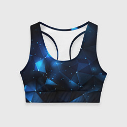 Топик спортивный женский Синяя геометрическая абстракция, цвет: 3D-принт