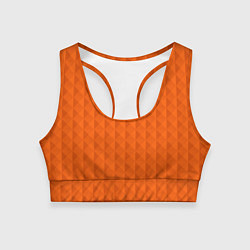 Женский спортивный топ Объёмные пирамиды сочный апельсиновый