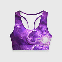 Топик спортивный женский Фиолетовая фрактальная абстракция, цвет: 3D-принт