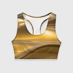 Топик спортивный женский Золотые волны металла, цвет: 3D-принт