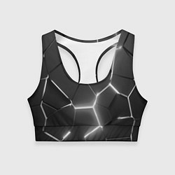 Женский спортивный топ Чёрные плиты разломы броня