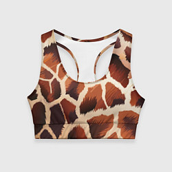 Топик спортивный женский Пятнистый мех жирафа, цвет: 3D-принт