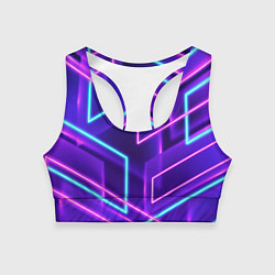 Топик спортивный женский Neon Geometric, цвет: 3D-принт