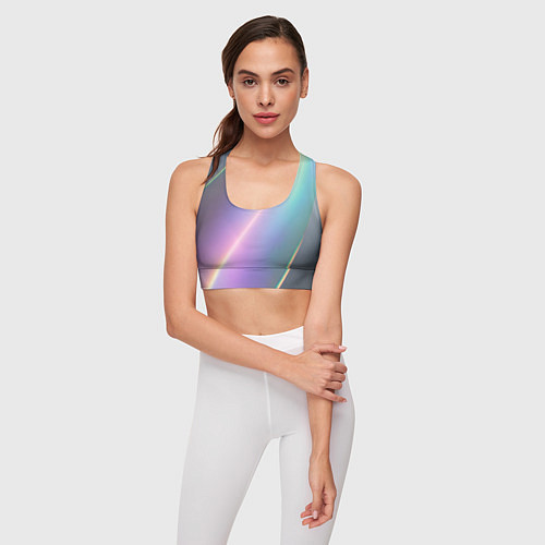 Женский спортивный топ Металлическая голография / 3D-принт – фото 3