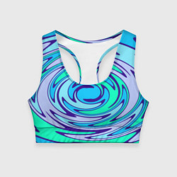 Топик спортивный женский Круговорот неоновый, цвет: 3D-принт