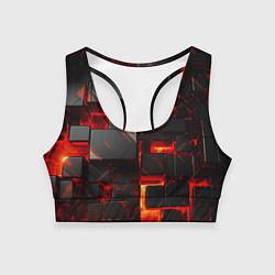 Топик спортивный женский Неоновые квадратики, цвет: 3D-принт