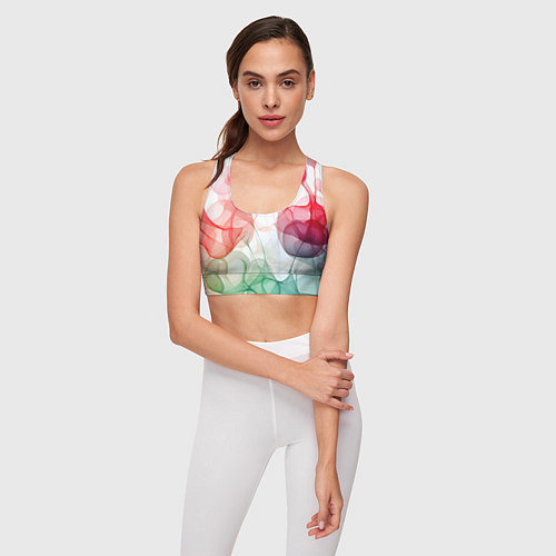 Женский спортивный топ Цветные пузыри / 3D-принт – фото 3