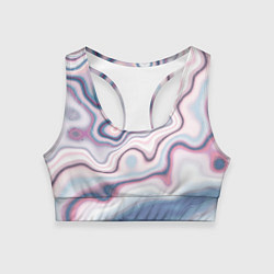 Топик спортивный женский Мраморные разводы, цвет: 3D-принт