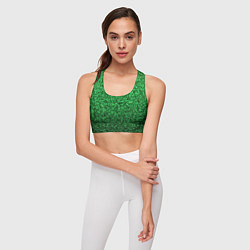 Топик спортивный женский Мелкая мозаика зелёный градиент, цвет: 3D-принт — фото 2