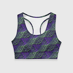 Топик спортивный женский Фиолетово-зеленые ромбики, цвет: 3D-принт