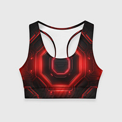 Женский спортивный топ Nvidia style black and red neon