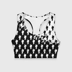 Женский спортивный топ Billie Eilish pattern black