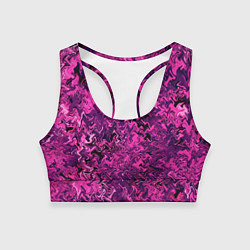 Топик спортивный женский Абстрактная текстура тёмно-розовый, цвет: 3D-принт