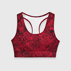 Топик спортивный женский Абстрактная текстура тёмно-красный, цвет: 3D-принт