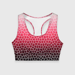 Топик спортивный женский Крупная мозаика розовый градиент, цвет: 3D-принт