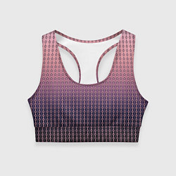 Топик спортивный женский Тёмно-розовый полосы узоры, цвет: 3D-принт