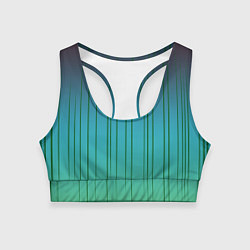Топик спортивный женский Хаотичные зеленые линии, цвет: 3D-принт