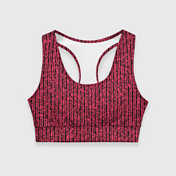 Женский спортивный топ Чёрно-розовый абстрактный полосы