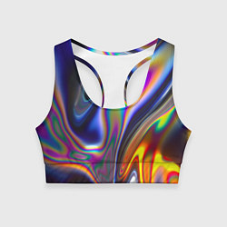 Женский спортивный топ Абстрактный разноцветный жидкий металл