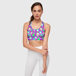Топик спортивный женский Разноцветные зайцы, цвет: 3D-принт — фото 2