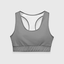 Топик спортивный женский Кольчуга серый, цвет: 3D-принт