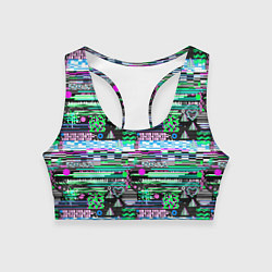 Топик спортивный женский Abstract color pattern, цвет: 3D-принт