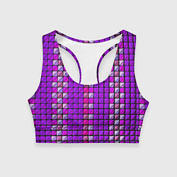 Топик спортивный женский Фиолетовые плитки, цвет: 3D-принт