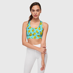 Топик спортивный женский Летние лимоны - паттерн, цвет: 3D-принт — фото 2