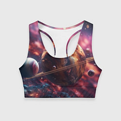 Женский спортивный топ Объемный космос и планеты