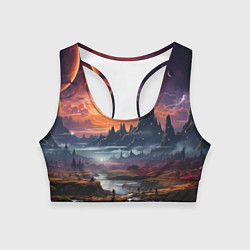 Женский спортивный топ Космический фантазийный мир на другой планете