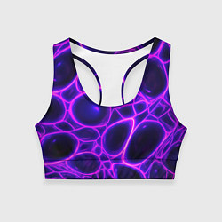 Топик спортивный женский Фиолетовы неоновые соты, цвет: 3D-принт