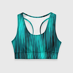Женский спортивный топ Бирюзовый абстрактные полосы