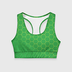 Топик спортивный женский Шестигранники фисташковый, цвет: 3D-принт