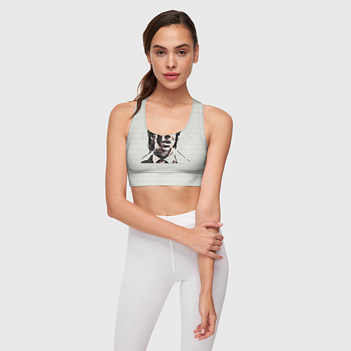 Женский спортивный топ Патрик Бэйтман / 3D-принт – фото 3